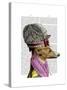 Greyhound in 16th Century Hat-Fab Funky-Stretched Canvas