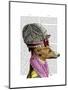 Greyhound in 16th Century Hat-Fab Funky-Mounted Art Print