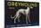 Greyhound Lemon Label - San Dimas, CA-Lantern Press-Mounted Art Print
