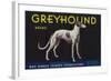 Greyhound Lemon Label - San Dimas, CA-Lantern Press-Framed Art Print