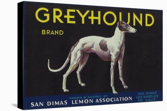 Greyhound Lemon Label - San Dimas, CA-Lantern Press-Stretched Canvas