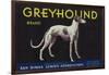 Greyhound Lemon Label - San Dimas, CA-Lantern Press-Framed Art Print