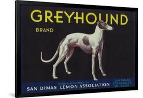 Greyhound Lemon Label - San Dimas, CA-Lantern Press-Framed Art Print