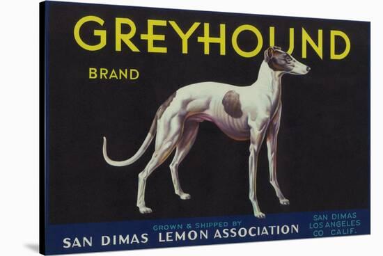 Greyhound Lemon Label - San Dimas, CA-Lantern Press-Stretched Canvas