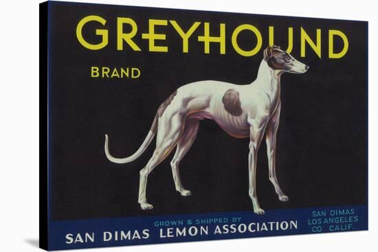 Greyhound Lemon Label - San Dimas, CA-Lantern Press-Stretched Canvas