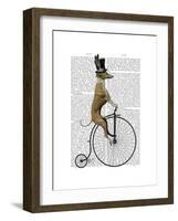 Greyhound on Black Penny Farthing Bike-Fab Funky-Framed Art Print