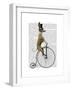 Greyhound on Black Penny Farthing Bike-Fab Funky-Framed Art Print