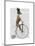 Greyhound on Black Penny Farthing Bike-Fab Funky-Mounted Art Print