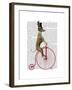 Greyhound on Red Penny Farthing Bike-Fab Funky-Framed Art Print