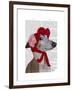 Greyhound with Red Woolly Hat-Fab Funky-Framed Art Print