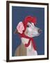 Greyhound with Red Woolly Hat-Fab Funky-Framed Art Print