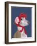 Greyhound with Red Woolly Hat-Fab Funky-Framed Art Print