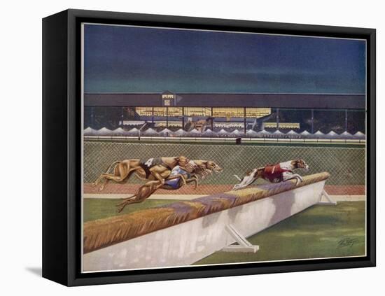 Greyhounds over Hurdles-null-Framed Stretched Canvas