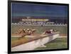 Greyhounds over Hurdles-null-Framed Art Print