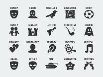 Film Genres Vector Icon Set-GreyJ-Art Print