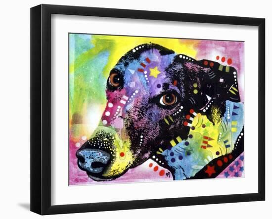 Greyt, Dogs, Greyhound, Pets, Look up, Begging, Pop Art, Colorful, Stencils-Russo Dean-Framed Giclee Print