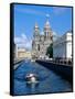 Griboedova Canal and Church of the Spilled Blood, St. Petersburg, Russia-Jonathan Smith-Framed Stretched Canvas