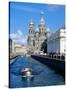 Griboedova Canal and Church of the Spilled Blood, St. Petersburg, Russia-Jonathan Smith-Stretched Canvas