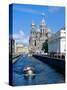 Griboedova Canal and Church of the Spilled Blood, St. Petersburg, Russia-Jonathan Smith-Stretched Canvas
