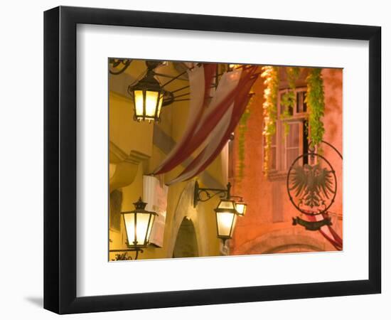 Griechengasse Cafe at Night, Vienna, Austria-Walter Bibikow-Framed Photographic Print