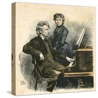 Grieg and His Wife-Erik Henningsen-Stretched Canvas