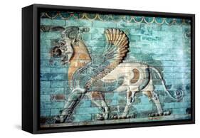 Griffin-Lion Relief in Glazed Brickwork, Achaemenid Period, Ancient Persia, 530-330 Bc-null-Framed Stretched Canvas