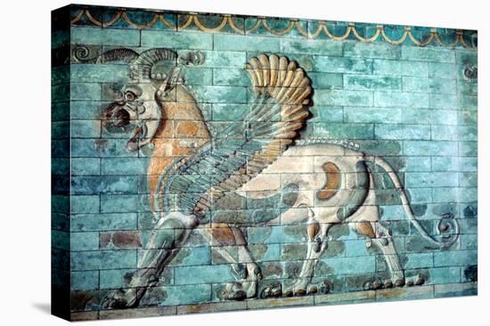 Griffin-Lion Relief in Glazed Brickwork, Achaemenid Period, Ancient Persia, 530-330 Bc-null-Stretched Canvas