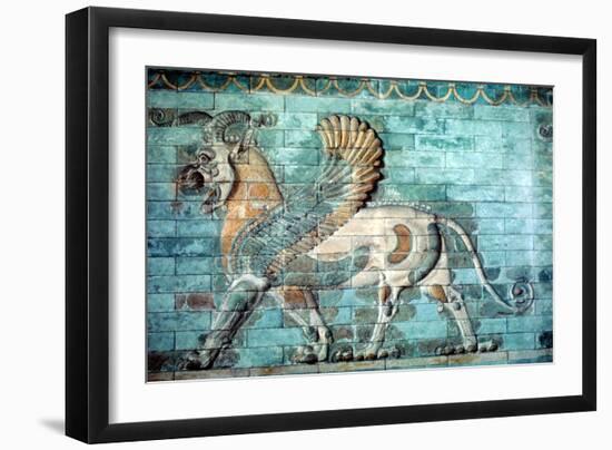 Griffin-Lion Relief in Glazed Brickwork, Achaemenid Period, Ancient Persia, 530-330 Bc-null-Framed Premium Photographic Print