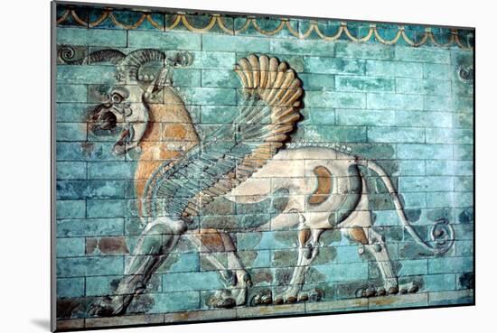 Griffin-Lion Relief in Glazed Brickwork, Achaemenid Period, Ancient Persia, 530-330 Bc-null-Mounted Photographic Print