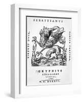 Griffin Printer's Emblem of Sebastianus Gryphius, Lyon, 1546 (Woodcut)-French-Framed Premium Giclee Print