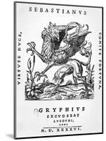 Griffin Printer's Emblem of Sebastianus Gryphius, Lyon, 1546 (Woodcut)-French-Mounted Premium Giclee Print