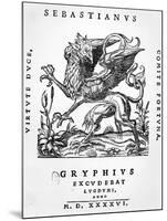 Griffin Printer's Emblem of Sebastianus Gryphius, Lyon, 1546 (Woodcut)-French-Mounted Giclee Print