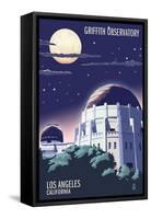 Griffith Observatory at Night - Los Angeles, California-Lantern Press-Framed Stretched Canvas