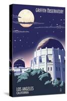 Griffith Observatory at Night - Los Angeles, California-Lantern Press-Stretched Canvas