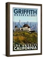 Griffith Observatory Day Scene - Los Angeles, California-Lantern Press-Framed Art Print