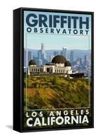 Griffith Observatory Day Scene - Los Angeles, California-Lantern Press-Framed Stretched Canvas