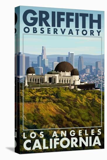 Griffith Observatory Day Scene - Los Angeles, California-Lantern Press-Stretched Canvas