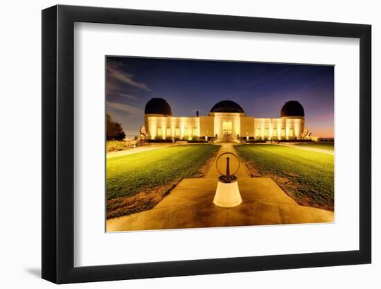 Griffith Obsewrvatory Lit Up At Night, Los Angeles, California-George Oze-Framed Photographic Print