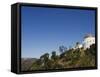 Griffiths Observatory and Hollywood Sign in Distance, Los Angeles, California, USA-Kober Christian-Framed Stretched Canvas