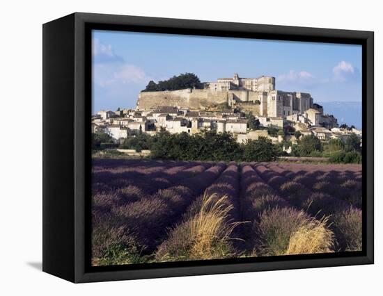 Grignan Chateau and Leavender Field, Grignan, Drome, Rhone Alpes, France-Charles Bowman-Framed Stretched Canvas