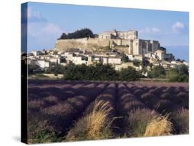 Grignan Chateau and Leavender Field, Grignan, Drome, Rhone Alpes, France-Charles Bowman-Stretched Canvas
