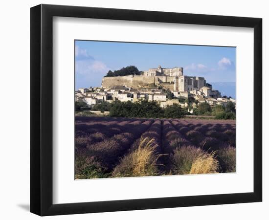 Grignan Chateau and Leavender Field, Grignan, Drome, Rhone Alpes, France-Charles Bowman-Framed Photographic Print