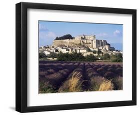Grignan Chateau and Leavender Field, Grignan, Drome, Rhone Alpes, France-Charles Bowman-Framed Photographic Print