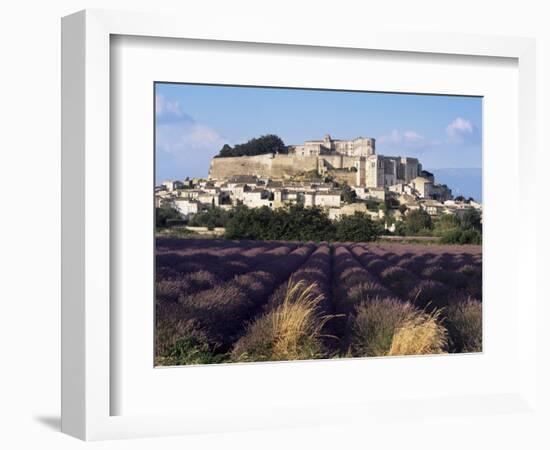 Grignan Chateau and Leavender Field, Grignan, Drome, Rhone Alpes, France-Charles Bowman-Framed Photographic Print