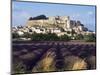 Grignan Chateau and Leavender Field, Grignan, Drome, Rhone Alpes, France-Charles Bowman-Mounted Photographic Print