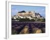 Grignan Chateau and Leavender Field, Grignan, Drome, Rhone Alpes, France-Charles Bowman-Framed Photographic Print