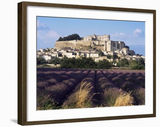 Grignan Chateau and Leavender Field, Grignan, Drome, Rhone Alpes, France-Charles Bowman-Framed Photographic Print