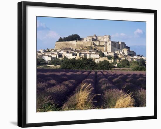 Grignan Chateau and Leavender Field, Grignan, Drome, Rhone Alpes, France-Charles Bowman-Framed Photographic Print