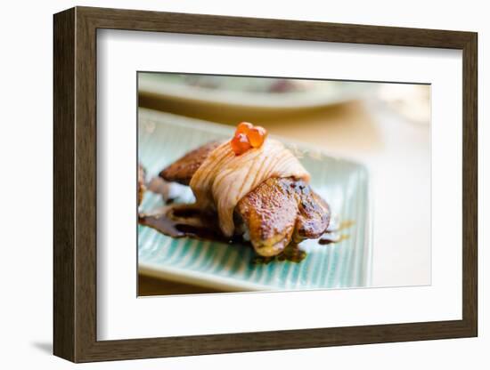 Grilled Foie Gras and Salmon Sushi-zmkstudio-Framed Photographic Print