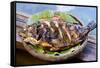 Grilled Nila Fish, Served with Banana Leave-Fadil Aziz/Alcibbum Photography-Framed Stretched Canvas